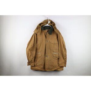 Vtg 90s CC Filson Mens 48 XL Waxed Tin Cloth Hunting Birding Jacket Hooded USA